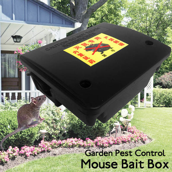 Garden Pest Control Tool Lockable Mouse Rodent Plastic Poison Bait Box With Key