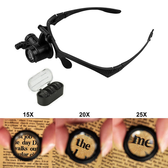 Magnifying Glass For Reading Magnifier Headband Multi-lens Multifunctional  LED Light Head-mounted Acrylic Eye Magnifier