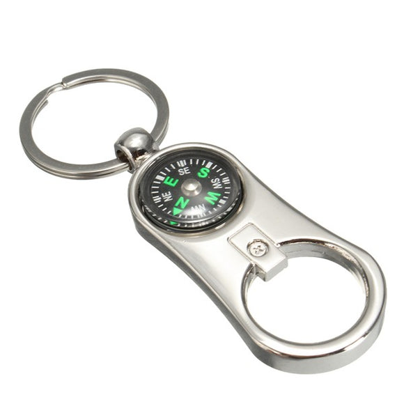 3D Keychain Keyfob Gift Compass Bottle Opener Keyring Multifunctional