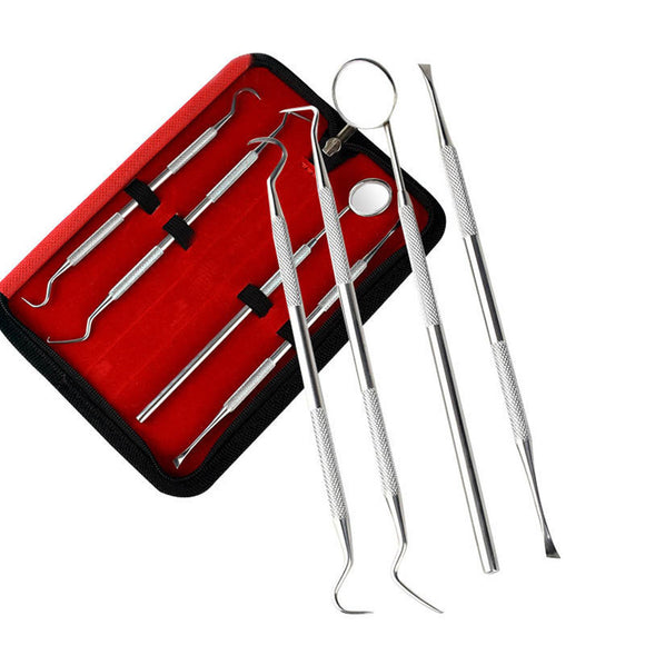 4Pcs Dental Mirror Stainless Steel Dental Tools Kit Mouth Mirror Dental Kit Instrument Dental Pick