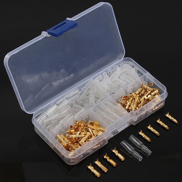 Excellway TC02 120Pcs Brass Bullet 3.5mm Terminal Male and Female Connector
