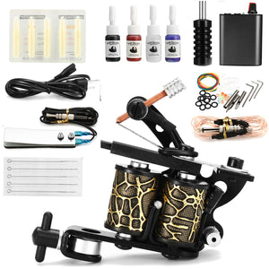 Complete Tattoo Kit Tattoo Machine Set Ink Needles Power Supply Grip Tips