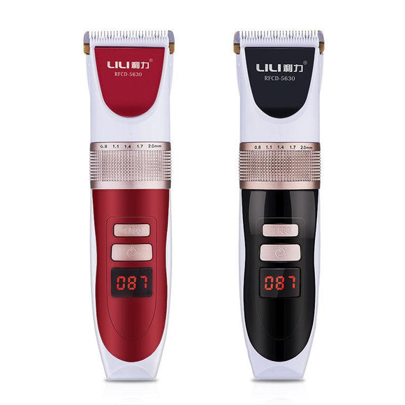 LILI Electric Hair Clipper LCD Display Ceramic Blade Sharp Styling Tools Barber Child Men 110-240V