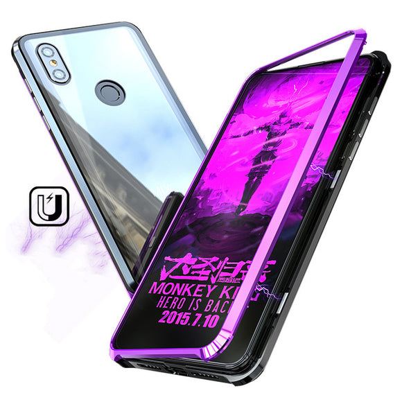 Bakeey 360 Magnetic Adsorption Upgraded Version Tempered Glass & Metal Flip Protective Case for Xiaomi Mi MIX 3