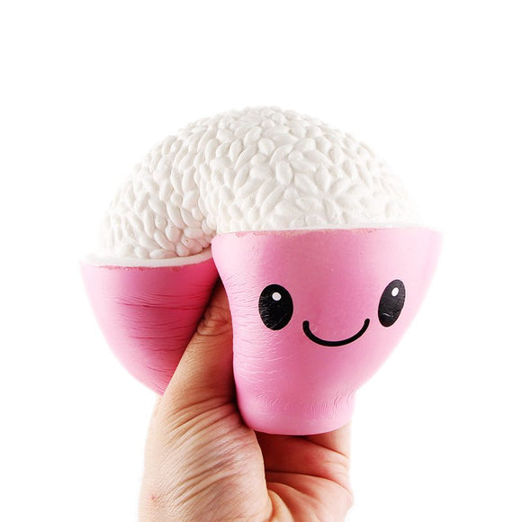SanQi Elan Squishy Rice In The Bowl Jumbo 12cm Slow Rising With Packaging Collection Gift Decor Toy