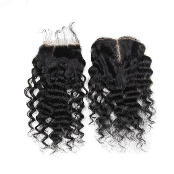 7A 4X4 Kinky Curly Virgin Hair Lace Closure Wave Chinese Human Hair Closures Free Middle Par