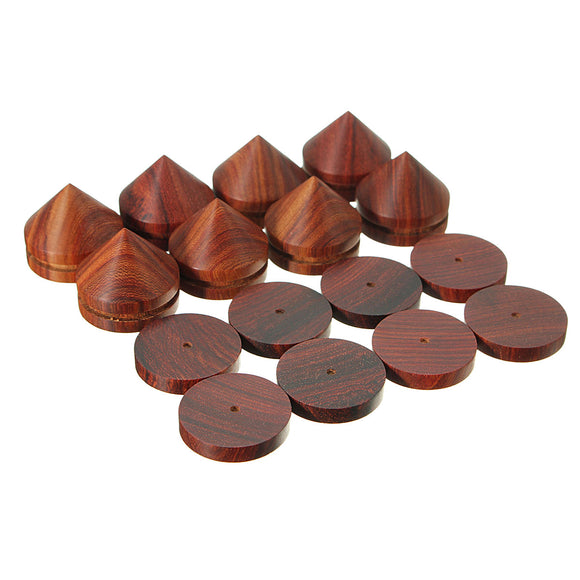 8 Pcs Rosewood Speaker Isolation Stand Feet for CD Player Amplifier DAC Subwoofer Soundbar