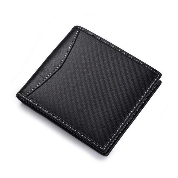 JINBAOLAI Carbon Fiber Men Credit Card Holder Travel Minimalist Bifold RFID Blocking Wallet