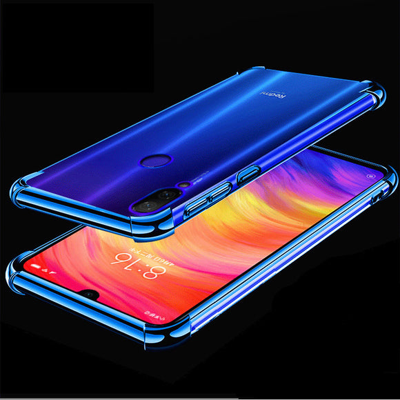 Bakeey Transparent Shockproof Plating Soft TPU Protective Case For Xiaomi Redmi Note 7 / Redmi Note 7 Pro