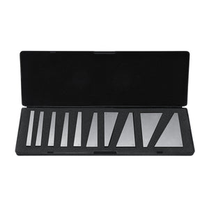 10pcs 1-30 Degree Manganese Steel Angle Gauge Block Set Machinist Metalworking Case Lathe Tools