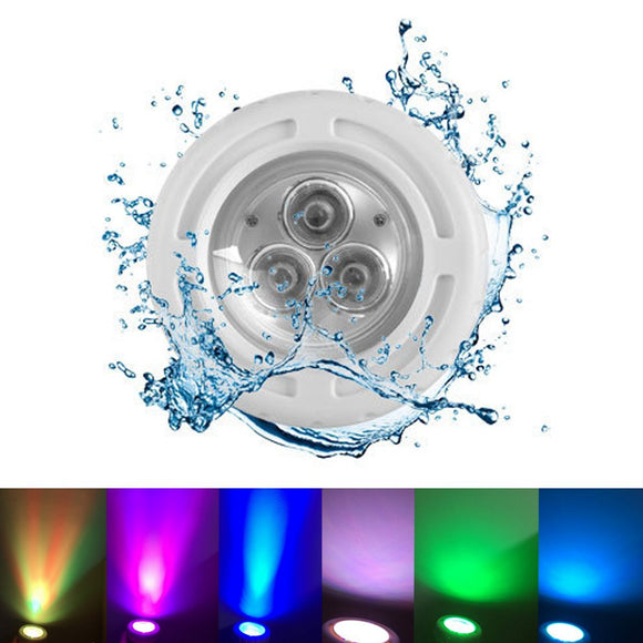 6W AC12V 3 LED Recessed Swimming Pool Light Spa RGB White Fountain Night Lamp