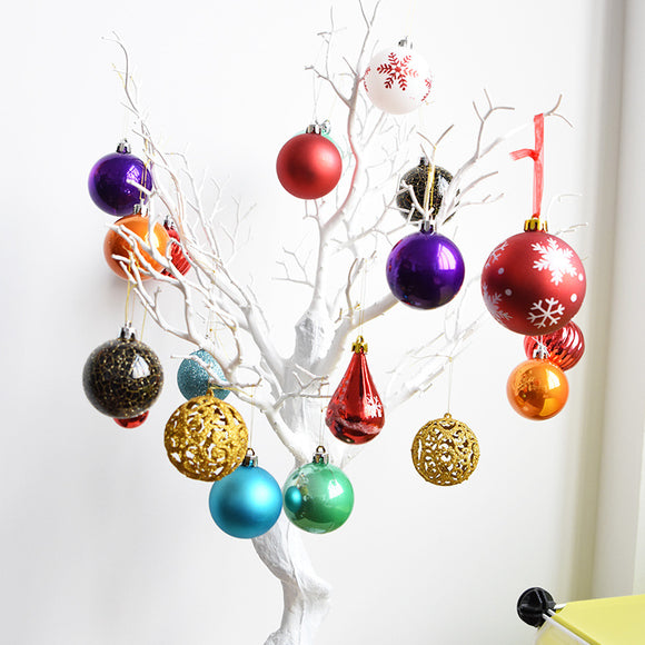 Christmas Tree Decoration Christmas Decorative Ball Plastic Ball Bright Dumb Lines Gift  Hanging