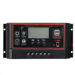 40A/50A/60A 12V/24V Solar Panel Charger Controller Battery Regulator Dual USB LCD Display