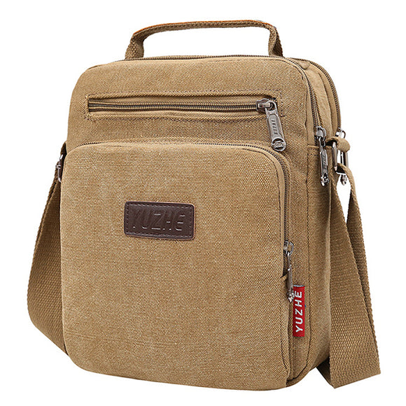 Men Canvas Sling Bag Messenger Bag Small Travel Crossbody Bag Fit 9.7-inch ipad