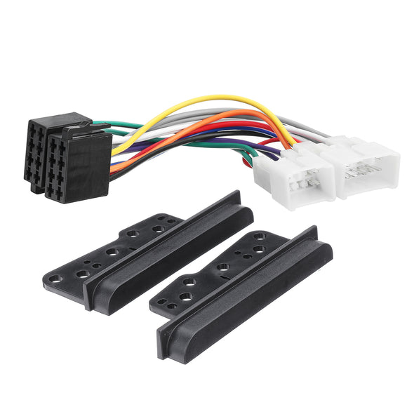 AU Car Side Trim Double Din Dash Facia Fascia Kit +ISO Wiring Harness For Toyota
