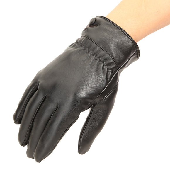 Motorcycle Driving Touch Screen Washed Leather Warm Gloves