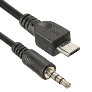 Micro USB 2.0 Male to Stereo 3.5mm Male Car AUX Out Audio Cable For Samsung S5 Note