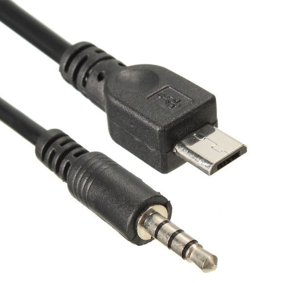 Micro USB 2.0 Male to Stereo 3.5mm Male Car AUX Out Audio Cable For Samsung S5 Note