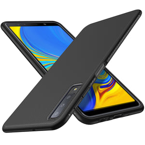 Bakeey Carbon Fiber Protective Case For Samsung Galaxy A7 2018 Shockproof Soft TPU Back Cover