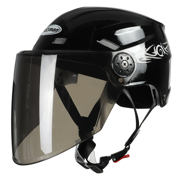 Nuoman 316 Motorcycle Half Face Helmet Electric Scooter Bicycle Helmet With Visor Lens