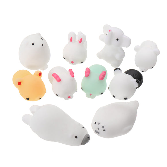 10 PCS/Lot Mochi Squishy Super Soft Squeeze HealingToy Pressure Relief Kids Toys Gift Collection