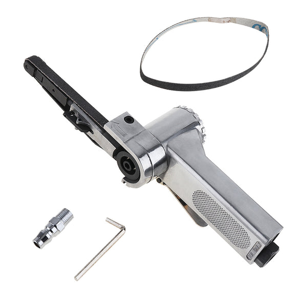 Linear 7100 10mm Pneumatic Air Belt Sander Drawing Machine Polishing Grinding Die-casting Aluminum Tools with 2Pcs Sanding Belts