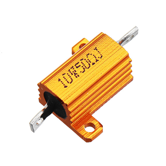 RX24 10W 50R 50RJ Metal Aluminum Case High Power Resistor Golden Metal Shell Case Heatsink Resistance Resistor