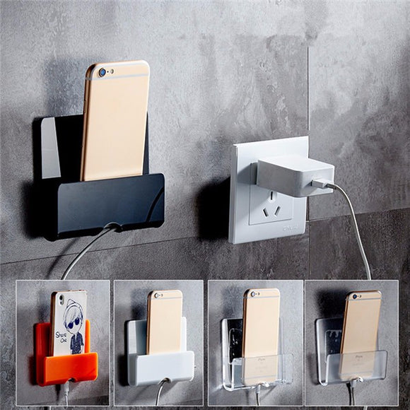 Wall Charging Holder Adhesive Phone Stand Durable Charger Mount for iPhone iPad Samsung Xiaomi Sony