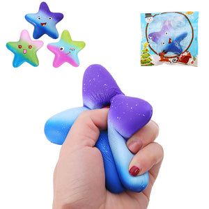 Squishy Starfish Slow Rising Star 12CM Phone Strap Bread Cake Scented Squeeze Toys With Packaging
