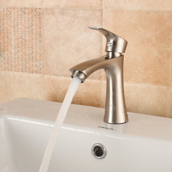 G1/2'' Zinc Alloy Bathroom Basin Mixer Faucet Single Drawing Process Cold One Handle Tap
