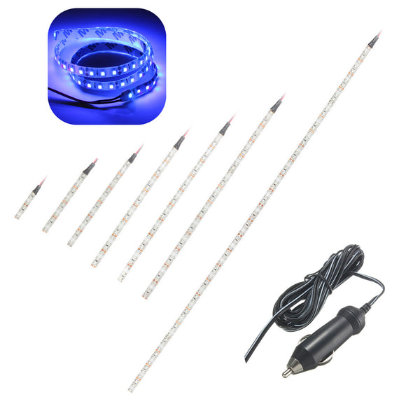 UV Ultraviolet Purple 3528 LED Flexible Strip White Light with Car Charger 12V Waterproof