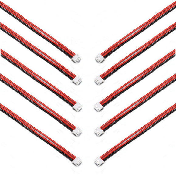 10 Pieces 2.54XH 22AWG 13CM 2S 3Pin Balance Cable Silicone Wire for Lipo Batteries