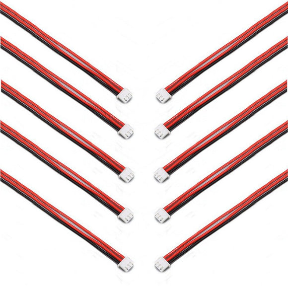 10 Pieces 2.54XH 22AWG 13CM 2S 3Pin Balance Cable Silicone Wire for Lipo Batteries