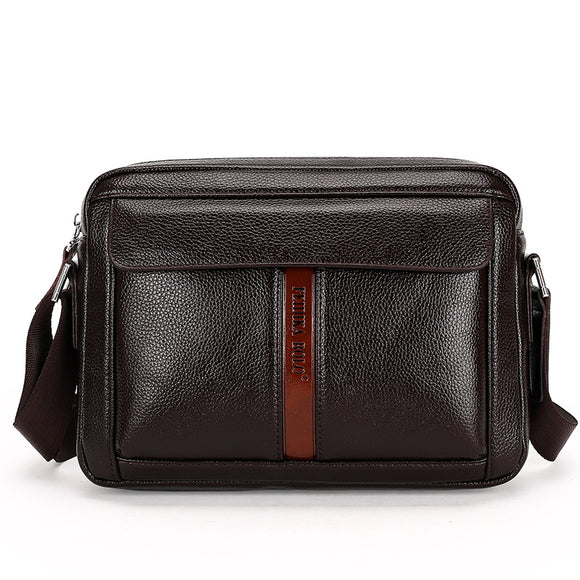 Men PU Casual Work Shoulder Crossbody Bag Business Messenger