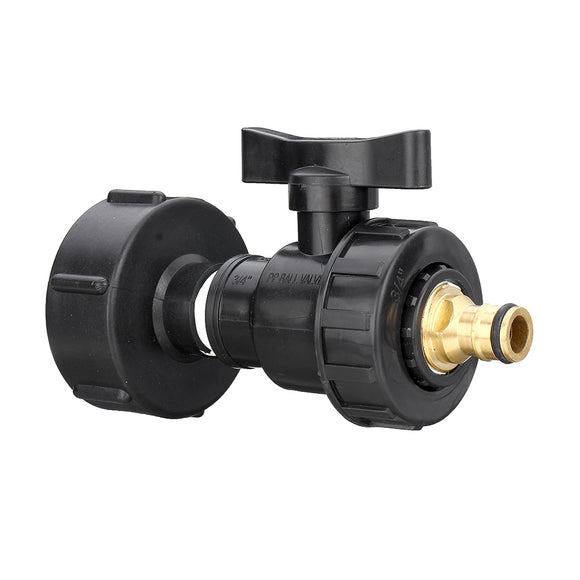 S60x6 3/4'' IBC Tank Drain Adapter Nozzle Thread Outlet Tap Water Connector Replacement PP Ball Valve Fitting Parts for Home Garden