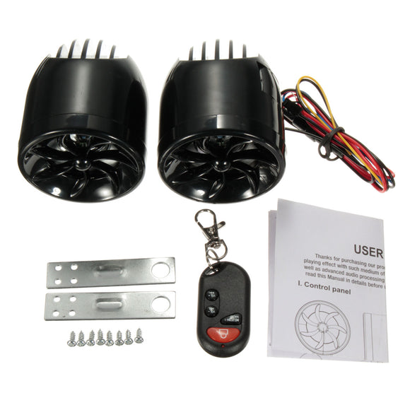 Motorcycle FM Mp3 Amplifier Waterproof Speakers Anti Theft Alarm Audio Stereo Player