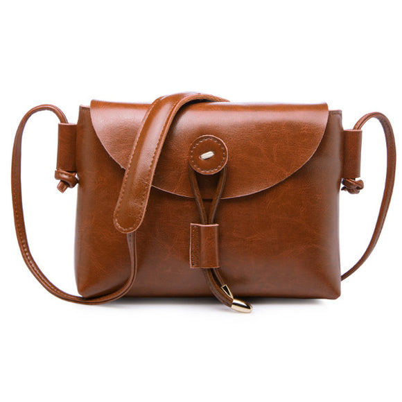 Ekphero Women Genuine Leather Hasp Shoulder Bags Vintage Crossbody Bags Elegant Messenger Bags