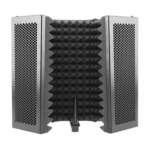 331x1060mm 5 Panels Foldable Studio Microphone Isolation Shield Acoustic Foam Sound Absorbing for Studio Recording Live Broadcast