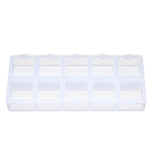 Double Sides 10 Slots Compartment Plastic Storage Box Clear Tool Case