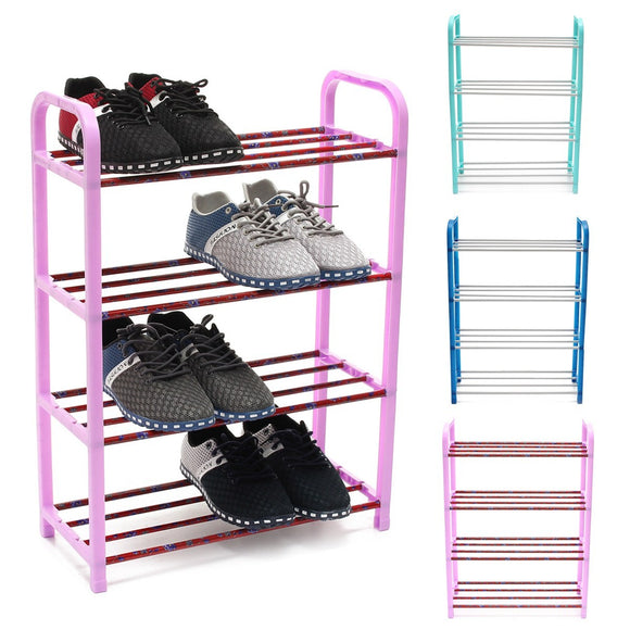 4 Tiers Shoes Display Storage Organizer Stainless Steel DIY Cabinet Towel Rack Stand Shelf Holder
