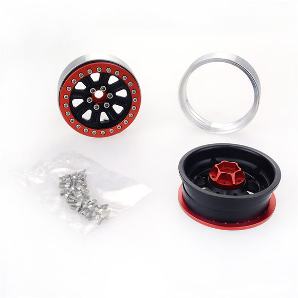 2PCS ZD Racing 2.2 inch Alloy Wheel Rim Hub Aluminum Beadlock for 1/10 RC Car Crawler Axial SCX10