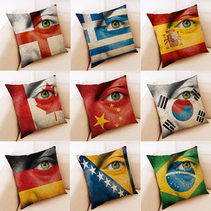 Honana BX National Flag With Eye Pattern Luxury Cushion Cover Throw Pillow Case Pillow Covers