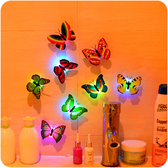 Honana DX-68 Beautiful Butterfly LED Night Light Lamp With Suction Christmas Wedding Decor
