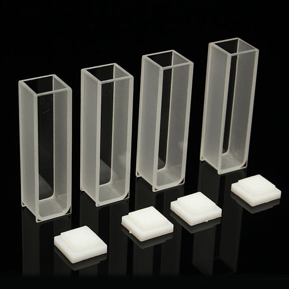 4Pcs 10mm Cuvette Cell Micro Optical Glass Spectrophotometer Cuvettes 3.5ml