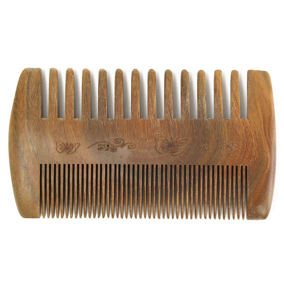 Two Sides Handmade Sandalwood Anti-Static Pocket Comb Beard Mustache Goatee Combs Hair Massage Brush