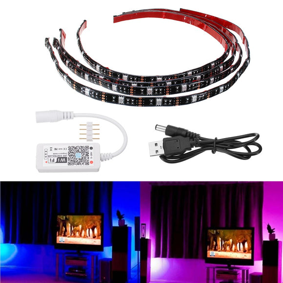 ARILUX 4PCS 5050 IP65 WiFi Controller RGB USB LED Strip Light TV Backlight Kit for Flat Screen DC5V