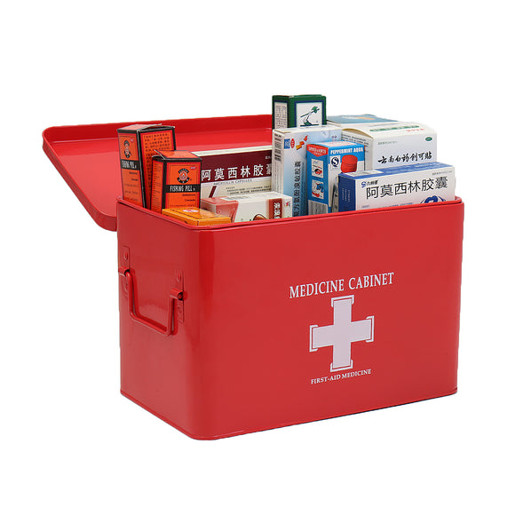 Medications Box 315x190x210mm Red/White Medicine First Aid Cabinet Home Pharmacy