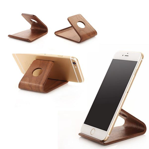 Wooden Desktop Universal Cell Phone Holder Mount Stand For iPhone Samsung HTC
