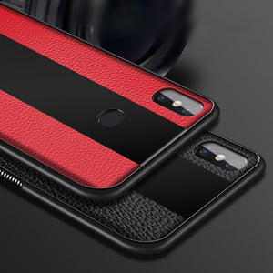 Bakeey Luxury Shockproof Soft Silicone PU Leather Tempered Glass Protective Case For Xiaomi Redmi Note 5 / Redmi Note 5 Pro