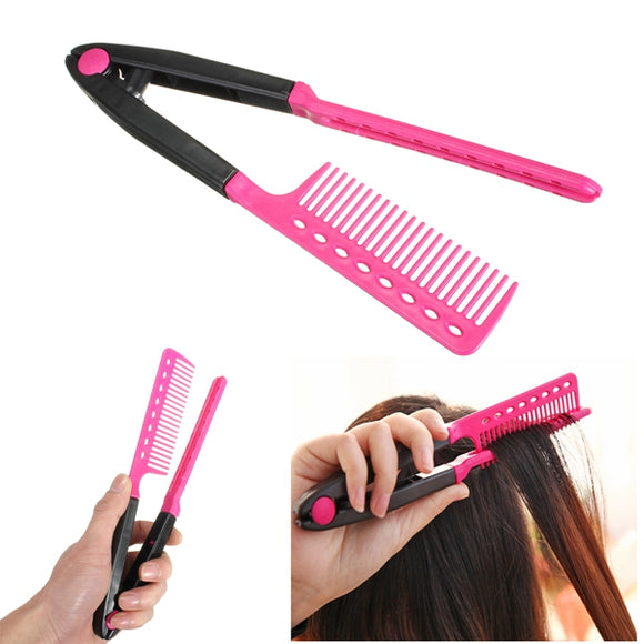 Folding Hair V Comb Hairdressing Styling Straightener Salon Tool